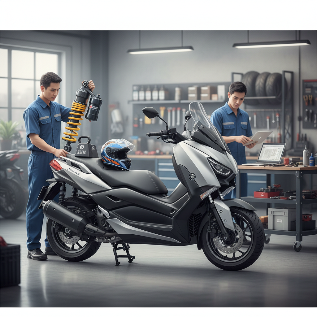 Shockbreaker Yamaha X Max 300: Pengaruh Bobot Penumpang ke Stabilitas