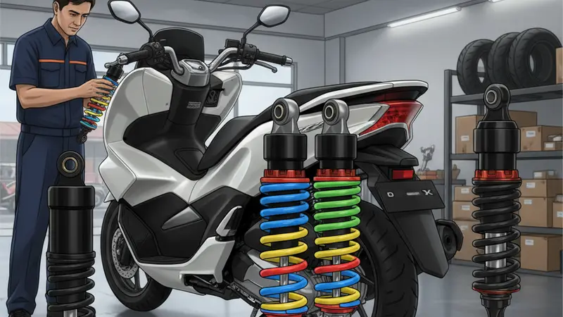 Shockbreaker Warna-Warni Honda PCX 160: Gaya atau Fungsionalitas?
