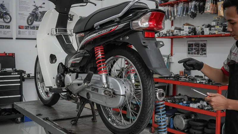 Bahaya Shockbreaker Honda Astrea Grand Tidak Sesuai Spek