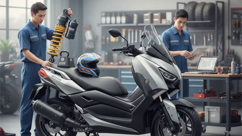 Shockbreaker Yamaha X Max 300: Pengaruh Bobot Penumpang ke Stabilitas